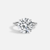 Lab Diamond Round Shape Ring Split Shank 14kt Solid Gold Jewelry