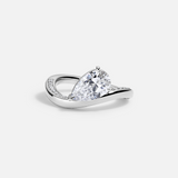 Lab Grown Diamond Pear Wave Ring 14kt Solid Gold Jewelry