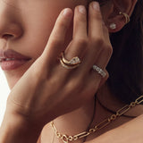 Lab Grown Diamond Pear Wave Ring 14kt Solid Gold Jewelry