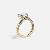 Lab Diamond Wave Cushion Ring 14kt Yellow Gold Jewelry