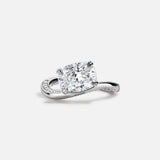 Lab Diamond Wave Cushion Ring 14kt Yellow Gold Jewelry