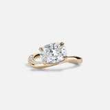Lab Diamond Wave Cushion Ring 14kt Yellow Gold Jewelry
