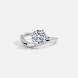 Lab Grown Diamond Jewelry Round Shape Wave Ring 14kt Solid Gold