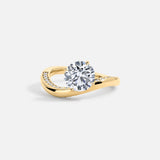 Lab Grown Diamond Jewelry Round Shape Wave Ring 14kt Solid Gold