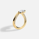 Lab Grown Diamond Jewelry Round Shape Wave Ring 14kt Solid Gold