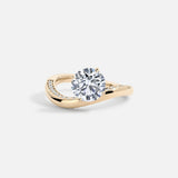 Lab Grown Diamond Jewelry Round Shape Wave Ring 14kt Solid Gold