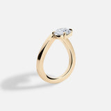 14kt Rose Gold Lab Diamond Oval Solitaire Wave Ring