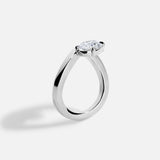 14kt Rose Gold Lab Diamond Oval Solitaire Wave Ring