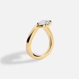 14kt Rose Gold Lab Diamond Oval Solitaire Wave Ring
