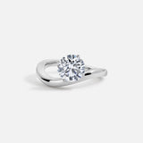 Lab Grown Diamond Engagement Ring Round Wave Jewelry 14kt Gold