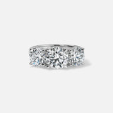Lab Grown Diamond Round Three Stone Ring 14kt Solid Gold