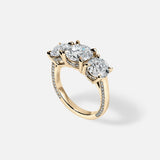 Lab Grown Diamond Round Three Stone Ring 14kt Solid Gold