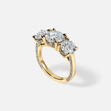 Lab Grown Diamond Round Three Stone Ring 14kt Solid Gold