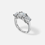 Lab Grown Diamond Round Three Stone Ring 14kt Solid Gold