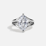 Lab Diamond Marquise Ring 14kt Solid Gold Split Shank Engagement Rings