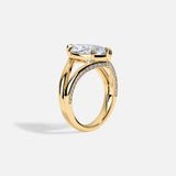 Lab Diamond Marquise Ring 14kt Solid Gold Split Shank Engagement Rings
