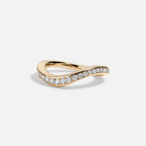 Lab Grown Diamond Pear Ring Engagement Wave Pave Band 14kt Gold Jewelry