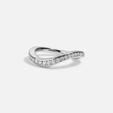 Lab Grown Diamond Pear Ring Engagement Wave Pave Band 14kt Gold Jewelry