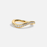 Lab Grown Diamond Pear Ring Engagement Wave Pave Band 14kt Gold Jewelry