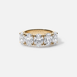 Lab Diamond 5 Stone Eternity Wedding Ring 14k Yellow Gold