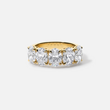 Lab Diamond 5 Stone Eternity Wedding Ring 14k Yellow Gold