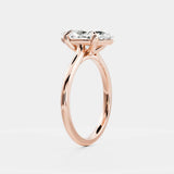 Marquise Solitaire Ring Lab Grown Diamond Engagement Band 14kt Solid Gold