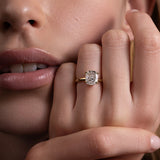 Lab Grown Diamond Solitaire Ring 14kt Solid Gold Engagement Band