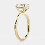 Lab Grown Diamond Solitaire Ring 14kt Solid Gold Engagement Band