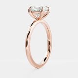 Lab Grown Diamond Solitaire Ring 14kt Solid Gold Engagement Band