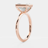 14kt Yellow Gold Lab Diamond Emerald Cut Bezel Set Ring