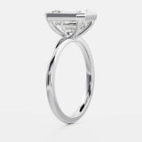 14kt Yellow Gold Lab Diamond Emerald Cut Bezel Set Ring