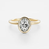 Lab Grown Diamond Oval Shape Ring 14kt Solid Gold Engagement Jewelry