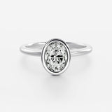 Lab Grown Diamond Oval Shape Ring 14kt Solid Gold Engagement Jewelry