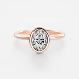 Lab Grown Diamond Oval Shape Ring 14kt Solid Gold Engagement Jewelry