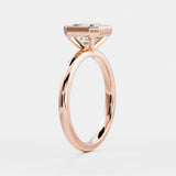 Lab Grown Diamond Asscher Cut Engagement Ring 14kt Rose Gold Jewelry