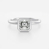 Lab Grown Diamond Asscher Cut Engagement Ring 14kt Rose Gold Jewelry