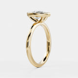 14kt Yellow Gold Lab Diamond Pear Cut Ring Bezel Engagement Band