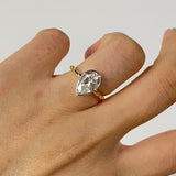 14kt Yellow Gold Lab Diamond Pear Cut Ring Bezel Engagement Band