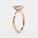 14kt Yellow Gold Lab Diamond Pear Cut Ring Bezel Engagement Band