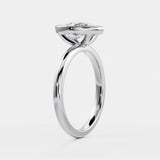 14kt Yellow Gold Lab Diamond Pear Cut Ring Bezel Engagement Band