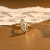 Marquise Cut Lab Grown Diamond Ring 14kt Rose Gold Jewelry