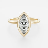 Marquise Cut Lab Grown Diamond Ring 14kt Rose Gold Jewelry