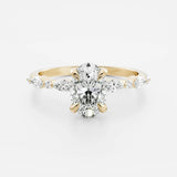 Lab Grown Diamond Engagement Ring 14kt Solid Gold Jewelry