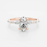 Lab Grown Diamond Engagement Ring 14kt Solid Gold Jewelry