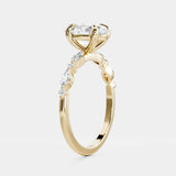 14kt Solid Gold Lab Diamond Radiant Cut Engagement Ring