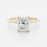 14kt Solid Gold Lab Diamond Radiant Cut Engagement Ring