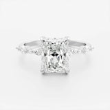 14kt Solid Gold Lab Diamond Radiant Cut Engagement Ring