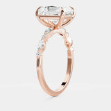 14kt Solid Gold Lab Diamond Radiant Cut Engagement Ring