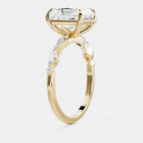 14kt Solid Gold Lab Diamond Radiant Cut Engagement Ring