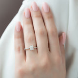 14kt Solid Gold Lab Diamond Radiant Cut Engagement Ring